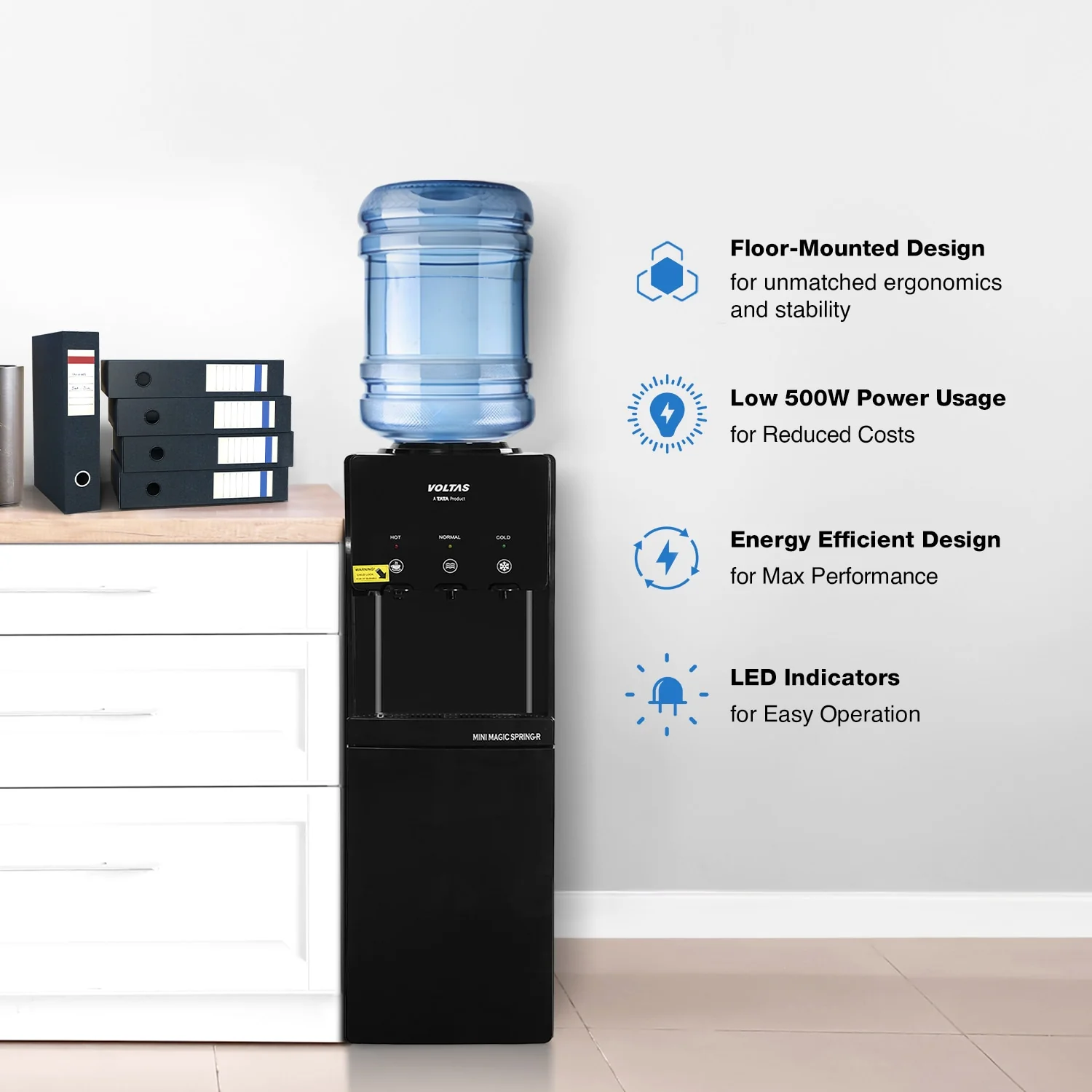 Voltas Water Dispenser ISI Mark Minimagic Spring RV + Black